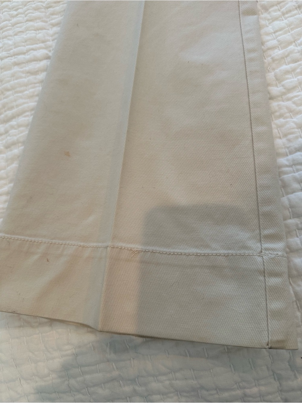 Twill Twenty Two Wide Leg Cotton Canvas Pants in Cream - Picture 9 of 10